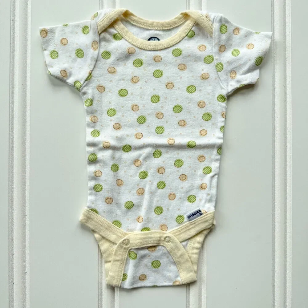 4/$10 - Set of 3 Gerber Cotton Baby Onesies | Vehicles Zoo Animals Polka Dots 0-
